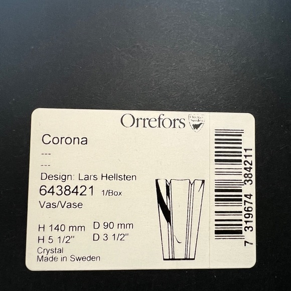 Orrefors Corona Vase brand new in box - Picture 2 of 7